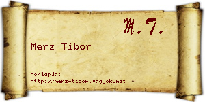 Merz Tibor névjegykártya